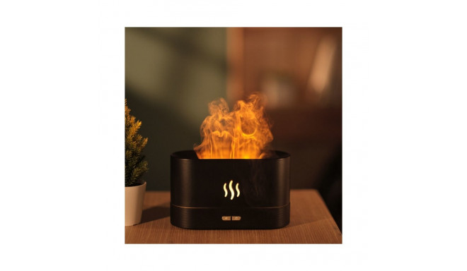 PLATINET FLAME AROMA DIFFUSER HUMIDIFIER 180ML 4,5W BLACK + 10 ML LAVENDER ESSENTIAL OIL [46109]