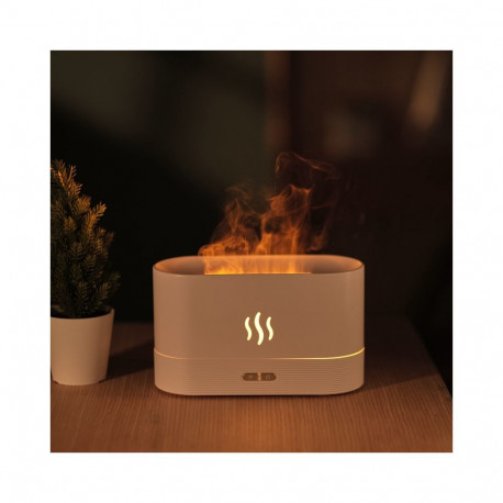 PLATINET FLAME AROMA DIFFUSER HUMIDIFIER 180ML 4,5W WHITE + 10 ML LAVENDER ESSENTIAL OIL [46110]