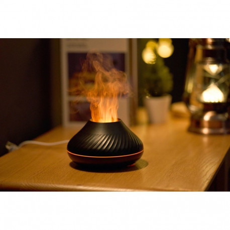 PLATINET FLAME AROMA DIFFUSER HUMIDIFIER 130ML 6,5W BLACK + 10 ML LAVENDER ESSENTIAL OIL [46111]