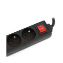OMEGA POWER STRIP 5M 16A 5 SOCKETS TYPE E FRENCH BLACK[41107]