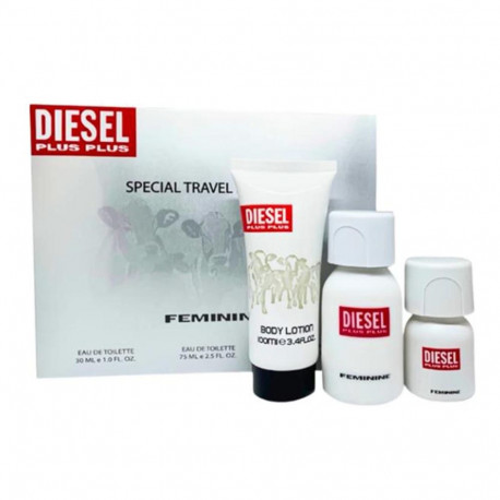 DIESEL PLUS SPECIAL TRAVEL FEMININE EAU DE TOILETTE 75ML + EAU DE TOILETTE 30ML VAPORIZADOR + CREMA 