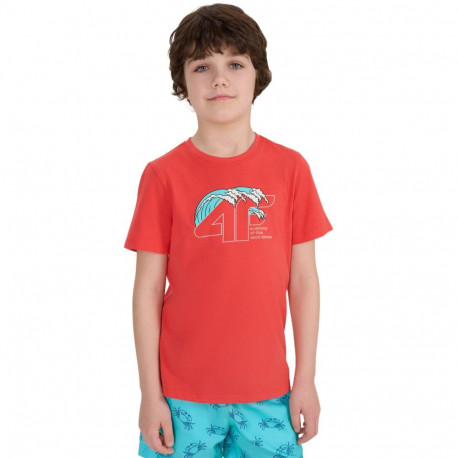 Koszulka dla chłopca 4F M1917 koralowa 4FJWSS25TTSHM1917 63S  158cm