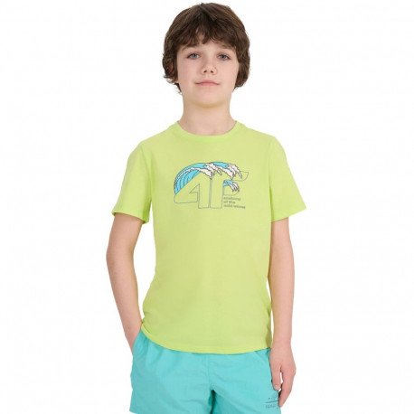Koszulka dla chłopca 4F M1917 soczysta zieleń 4FJWSS25TTSHM1917 45S 158cm