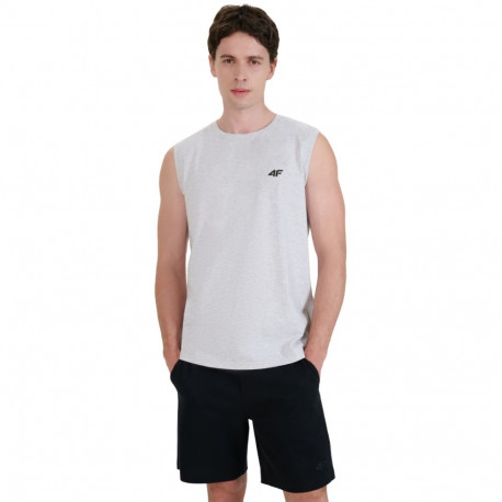Koszulka męska 4F M125 chłodny jasny szary melanż 4FWMM00TSLEM125 27M 2XL