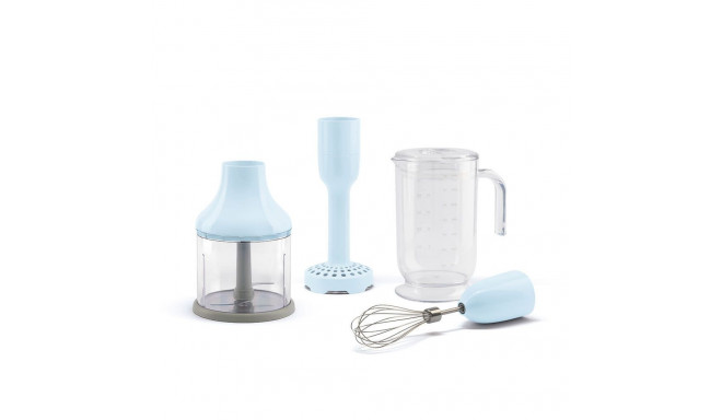 Hand Blender - Smeg HBAC11PB 1.4L Beaker, 500ml Chopper, Stainless Steel Blades Blue