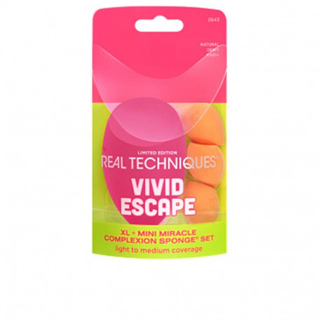 Real Techniques meigikäsnade komplekt Vivid Escape XL + Mini Miracle Complexion Sponge 4tk