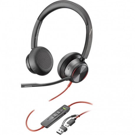 HP Poly Blackwire 8225 Stereo USB-C Headset +USB-C/A Adapter