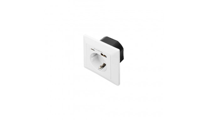Digitus Safety Plug for Flush Mounting with 1 x USB Type-C, 1 x USB A