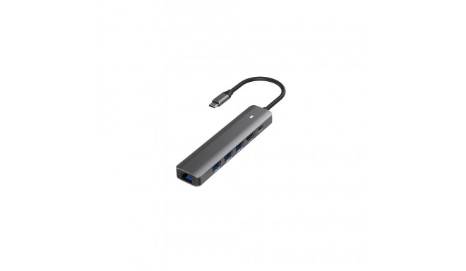Adapter USB Type-C - HDMI, LAN, 3x USB 3.0 Type-A, USB Type-C PD100W