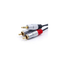 Qoltec 52340 audio cable 2 m 2 x RCA 3.5mm Black