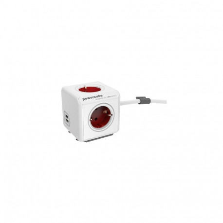 Allocacoc 2402RD/FREUPC power extension 1.5 m 4 AC outlet(s) Indoor Red, White