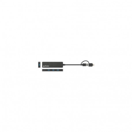 Manhattan USB-C & USB-A Combo Dock/Hub, Ports (4): USB-A (x4), 5 Gbps (USB 3.2 Gen1 aka USB 3.0)