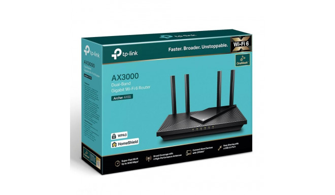 TP-Link Archer AX55 AX3000 kahe sagedusalaga Wi-Fi 6 ruuter