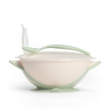 Babyono suction bowl with spoon cream green 1063/07