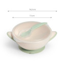 Babyono suction bowl with spoon cream green 1063/07