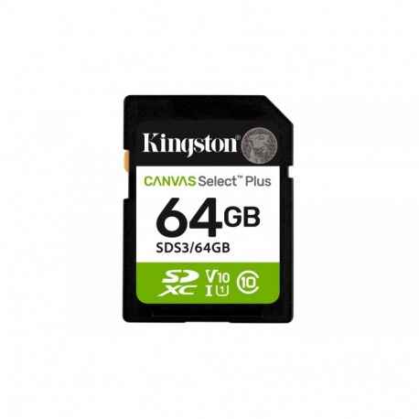 Kingston memory card SDXC 64GB Canvas Select Plus Gen3 100MB/s