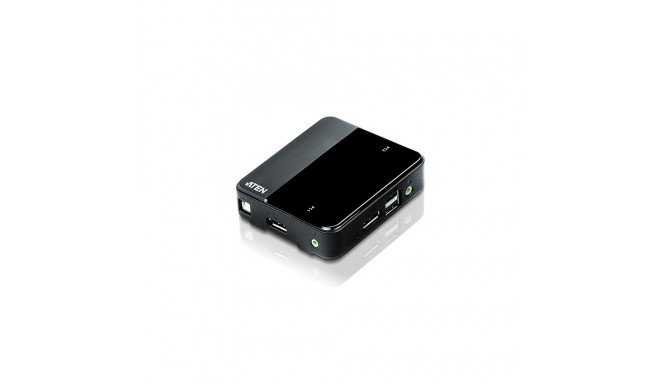 A 2-Port USB 4K DP/Audio KVM Switch is a hardware device that allows you to control