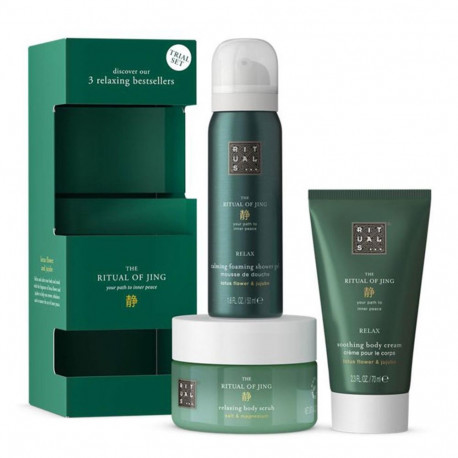 Rituals of Jing kehakoorija 125ml + Relax dušigeel 50ml + Relax kehakreem 70ml