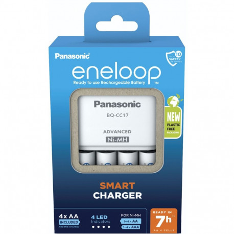 Ladegerät eneloop Universal Smart Charger Set (weiß, inkl. 4 eneloop Akkus AA)