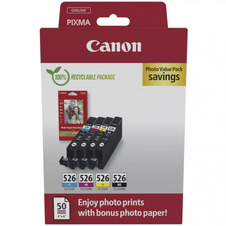 Canon Ink Photo Value Pack CLI-526 (incl. 50 sheets 10x15 photo paper)