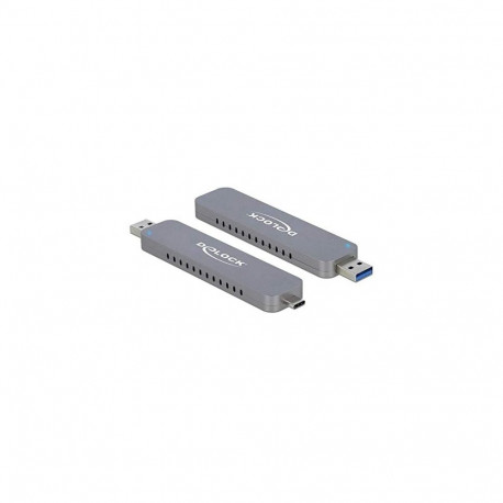 Externes Gehäuse für M.2 für M.2 NVMe PCIe SSD (silber, mit USB TypeC und Typ-A Stecker)