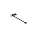 DeLOCK M.2 Key A+E to PCIe x8 NVMe Adapter angled with 20 cm cable