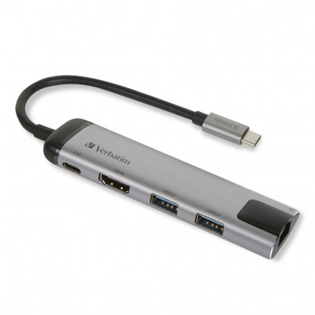 VERBATIM MULTIMEDIA ADAPTER Type-C to 2xUSB HDMI RJ45 49141