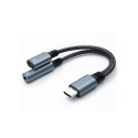 Adapter 2w1 USB C USB C Jack 3.5mm PD 15W
