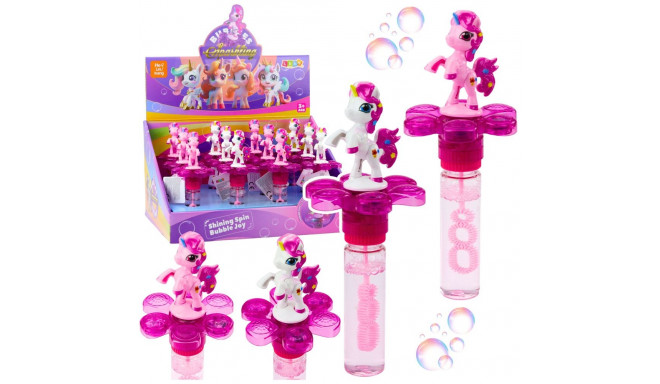 ühe sarvega pöörlev lillekujuline LED valgusega seebimullimasin 20cm mix