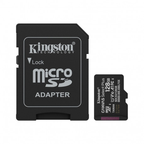 KINGSTON 128GB microSDXC Canvas Select Plus Gen3 150MB/s A1 kaart + adapter