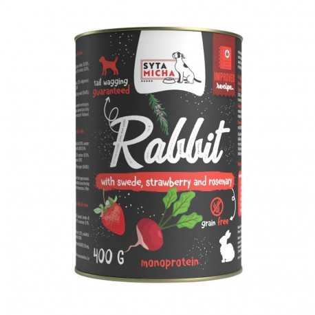 SYTA MICHA Chef Rabbit naeri, maasika ja rosmariiniga märg koeratoit 400g
