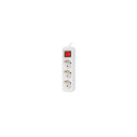 POWER STRIP LANBERG 1.5M 3X SCHUKO OUTLETS WITH SWITCH QUALITY-GRADE COPPER CABLE WHITE