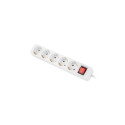 POWER STRIP LANBERG 1.5M 5X SCHUKO OUTLETS WITH SWITCH QUALITY-GRADE COPPER CABLE WHITE