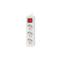 POWER STRIP LANBERG 1.5M 3X SCHUKO OUTLETS WITH SWITCH QUALITY-GRADE COPPER CABLE WHITE