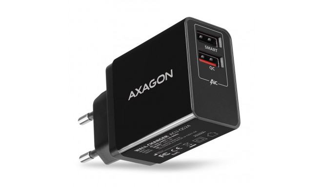 Axagon ACU-QS24 mobiilseadme laadija nutitelefon must kiirlaadimine siseruumides