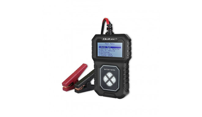 Qoltec Digital Battery Tester with LCD | Polish Menu | 12V | AGM | GEL | STD | 30-220AH
