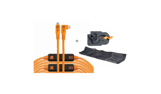 Tether Tools LeverLock&Cable Kit Optima 10G rechts orange 9,2m