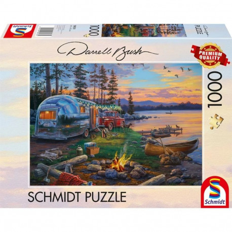 Schmidt Spiele Darrell Bush: Camping idyll by the lake, puzzle (1000 pieces)