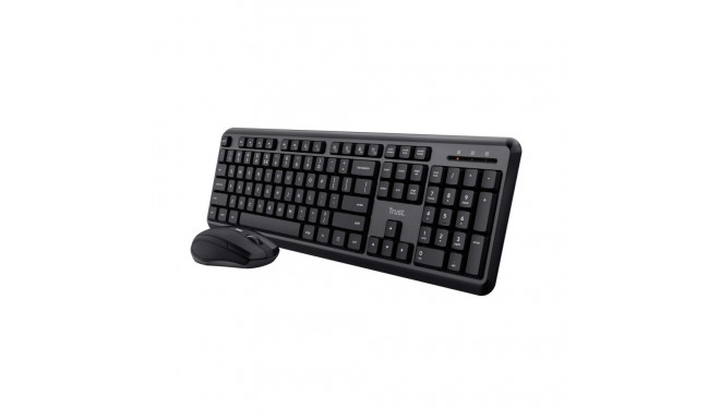 Keyboard and Wireless Mouse Trust TKM-350 Black QWERTY