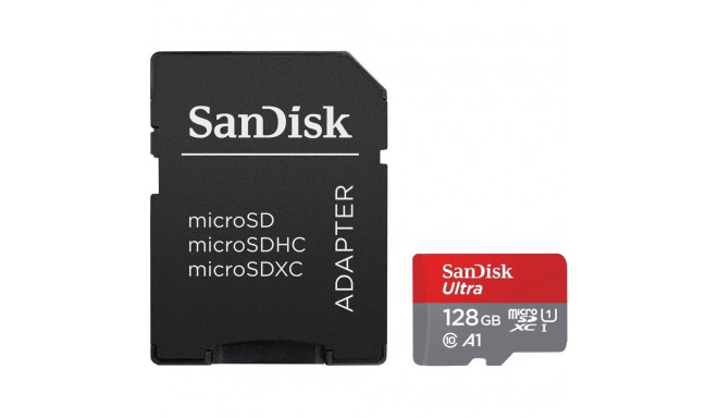 MicroSD Card - SanDisk Ultra 128GB UHS-I Class 10 Red/Grey