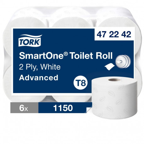 Tualettpaber Tork SmartOne, 18x13,4cm, 207m, 2-kih, valge (6 tk)