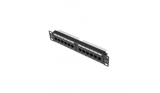 Lanberg vahepaneel 12port 1U 10" CAT.6 UTP, must