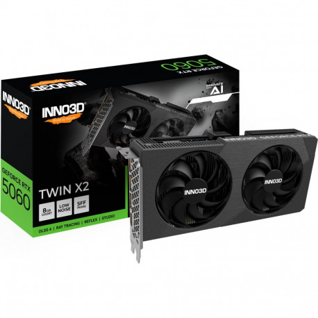 INNO3D GeForce RTX 5060 TWIN X2 8GB, graphics card DLSS 4, 3x DisplayPort, 1x HDMI 2.1