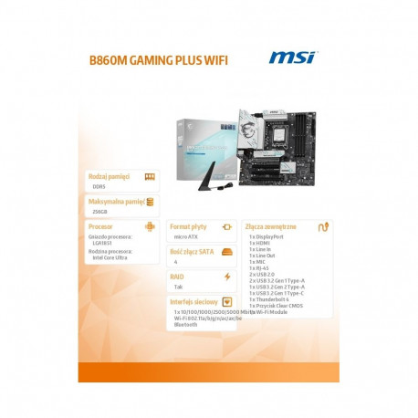 Emaplaat B860M GAMING PLUS WIFI s1851 4DDR5 ATX