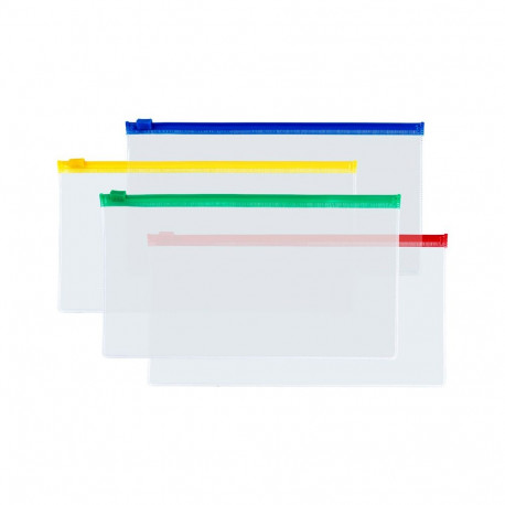 Zipper bag 22.5x12.5cm 0.14mm assorted
