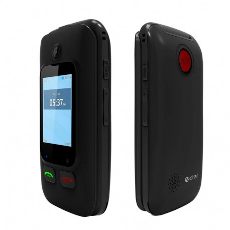 eSTAR Digni Flip 6,1 cm (2,4") 102 g must, punane seenioritele telefon