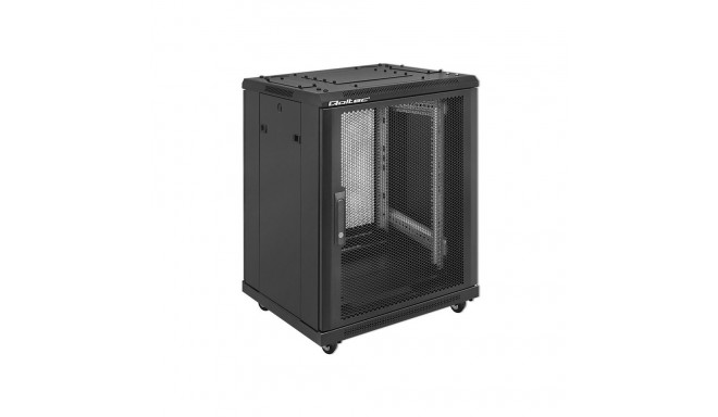 Qoltec 54518 19" RACK cabinet | 15U | 600 x 855 x 600 | Perforated doors