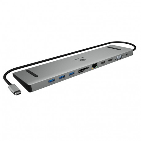 ICY BOX 11w1 | 3x USB 3.0, 2x HDMI, 1x VGA, 1x czyt. kart dla kart SD/microSD, 1x Gigabit LAN RJ45, 