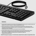 HP 125 G2 USB Wired Keyboard, Sanitizable, Copilot Key - Black - US ENG