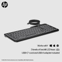 HP 405 Backlit USB-C Wired 24/7 Keyboard, Spill Resistant, Sanitizable, Programmable, Adjustable Til